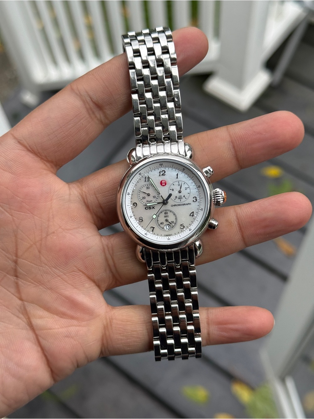 Michele CSX Mother of Pearl Dial Chronograph Women's Watch - Picture 3 of 14
